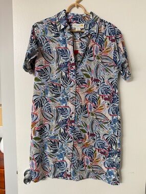 C&C California Multicolor Leaf-Print Midi Dress